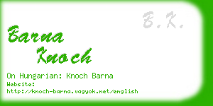 barna knoch business card